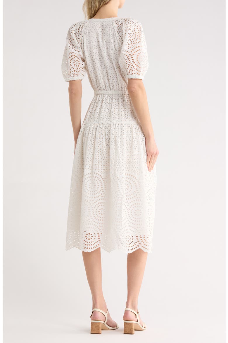 Annetta Puff Sleeve Midi Dress, Alternate, color, PRISTINE