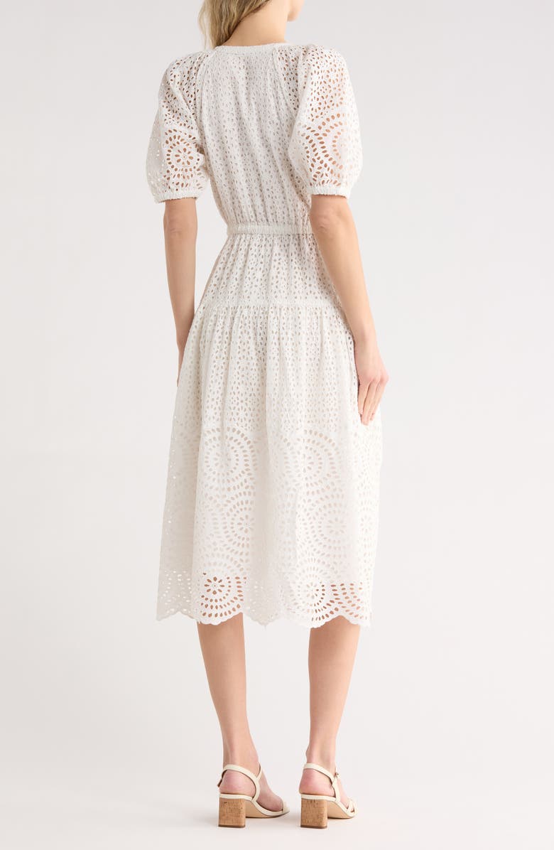 Ulla Johnson Annetta Puff Sleeve Midi Dress, Alternate, color, Pristine