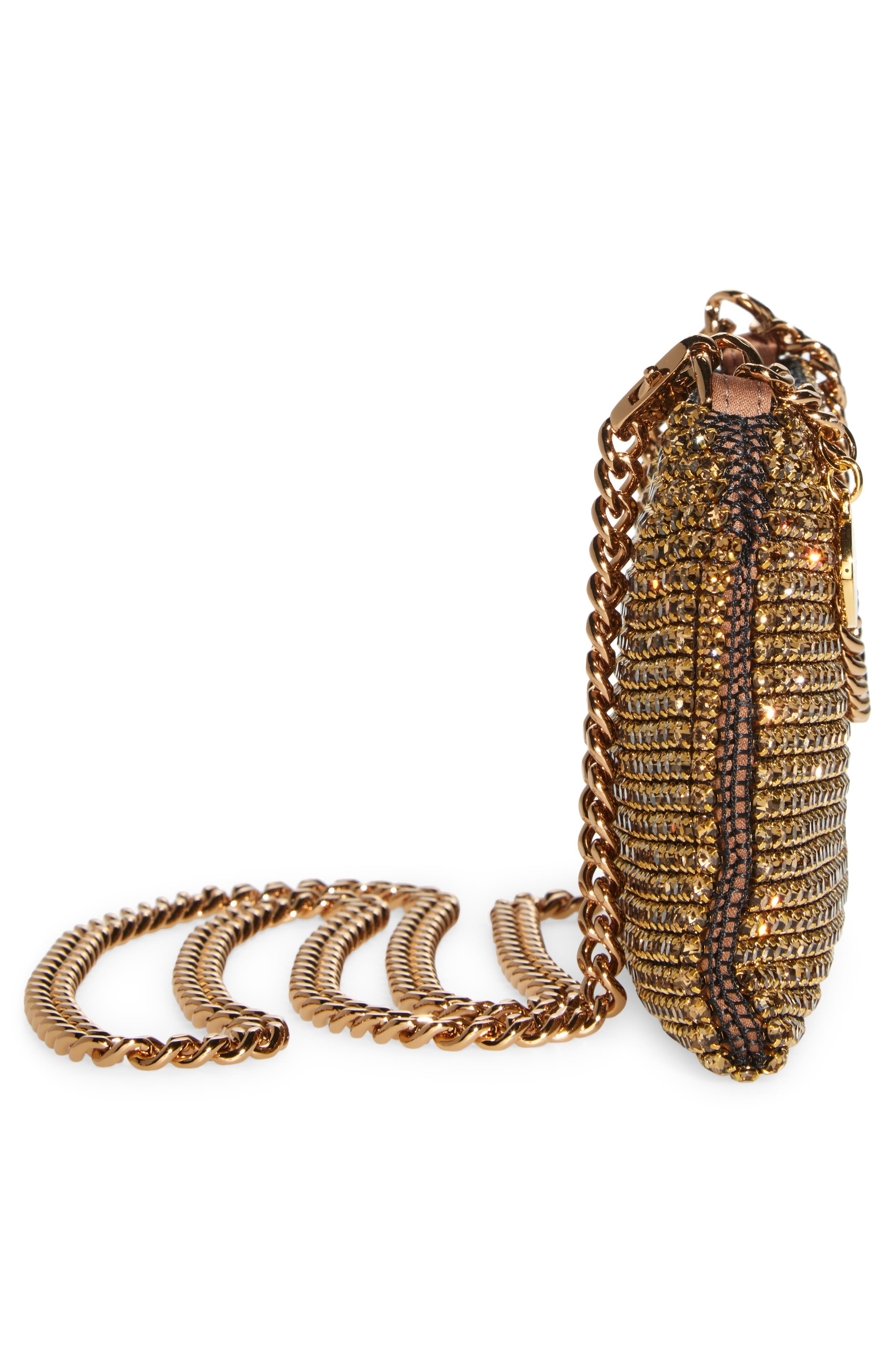 Stella McCartney Small Falabella Crystal Mesh East/West Crossbody Bag, Alternate, color, 