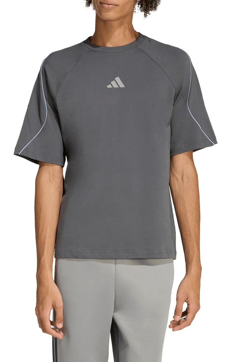 adidas Stadium T-Shirt, Main, color, Grey/ Ch Solid Grey/ Blue