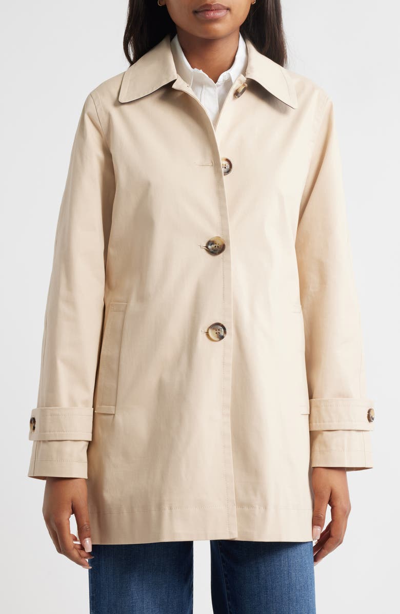 Sam Edelman Water Repellent Rain Jacket, Main, color, Khaki
