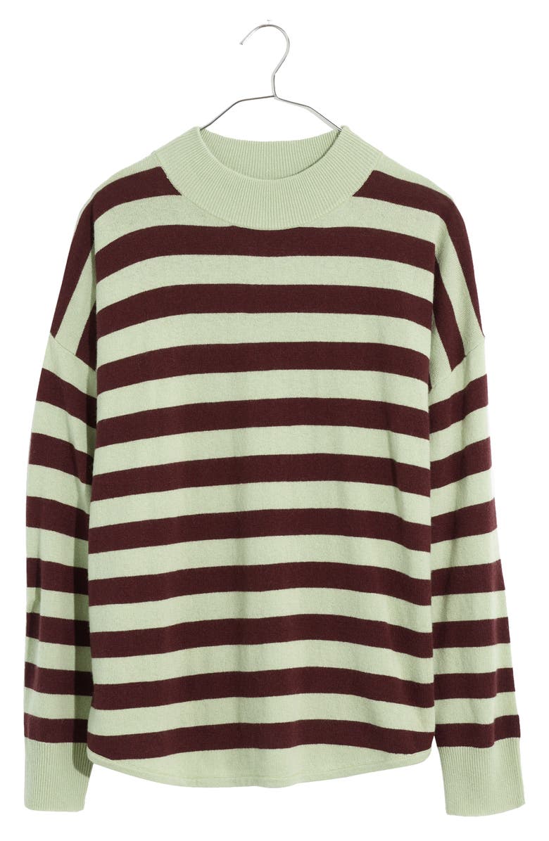 Madewell Ashbury Kelsey Stripe Mock Neck Sweater, Alternate, color,