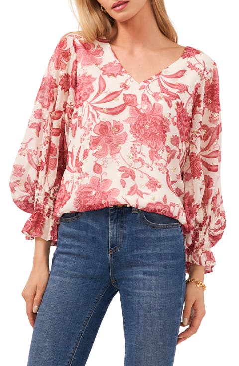 Gemma Floral Print Bell Sleeve Top