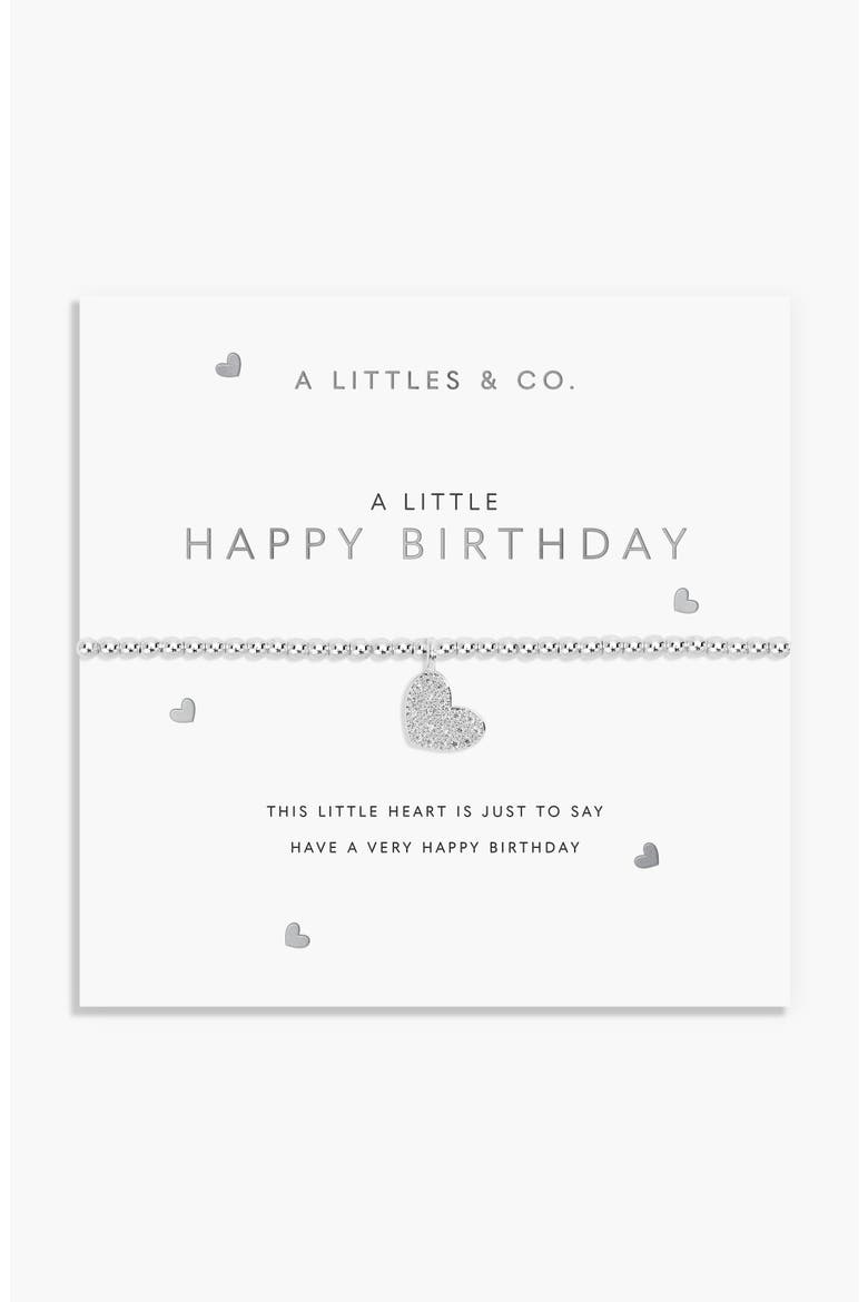 A Little 'Happy Birthday' Bracelet, Main, color, Metallic Silver