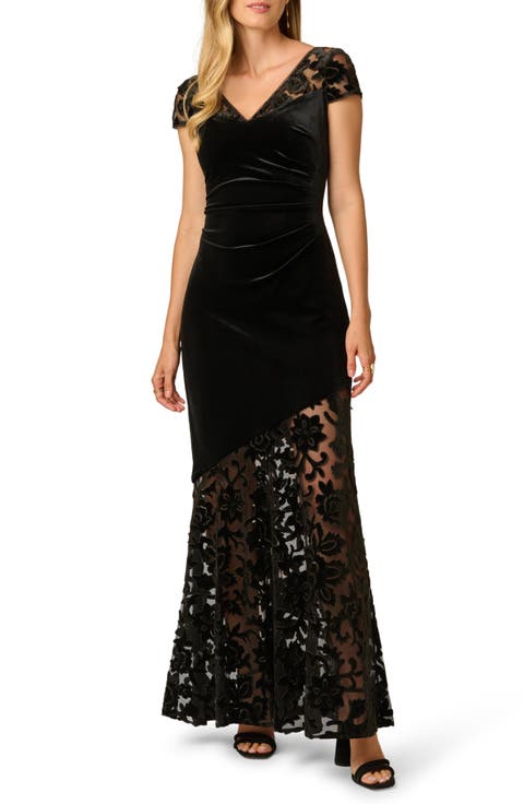 Velvet Burnout Mermaid Gown