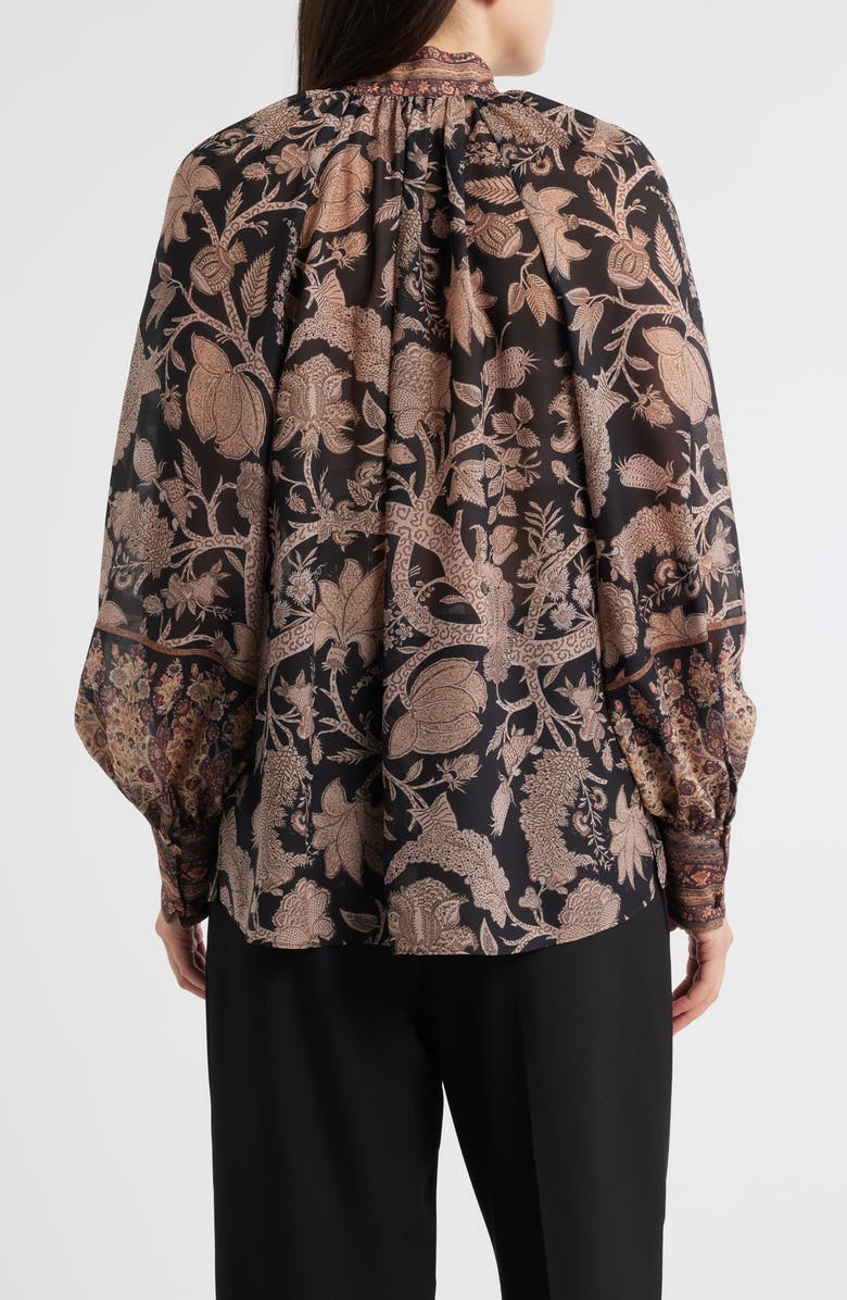 KOBI HALPERIN Solace Print Button-Up Shirt, Alternate, color, Black/ Brown Multi