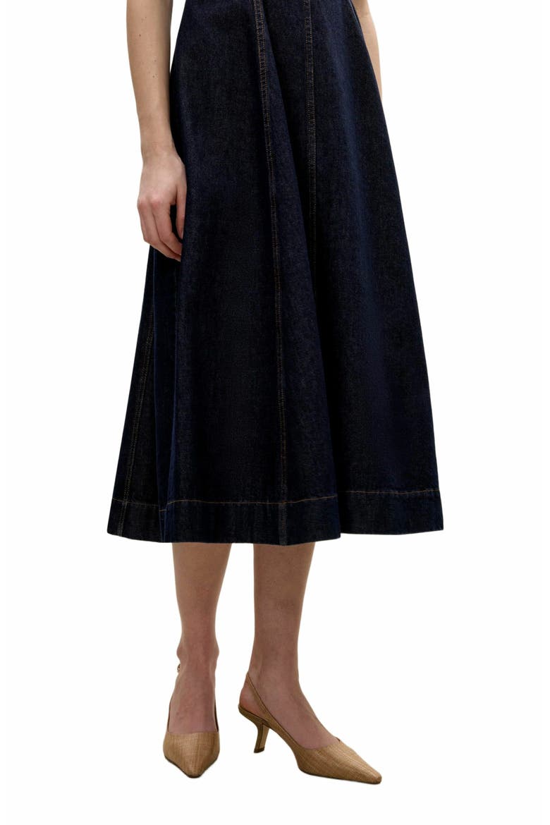 Gabrielle Denim Dress, Alternate, color, DEEP SEA WASH