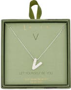 Leith Pavé Cubic Zirconia Initial Pendant Necklace