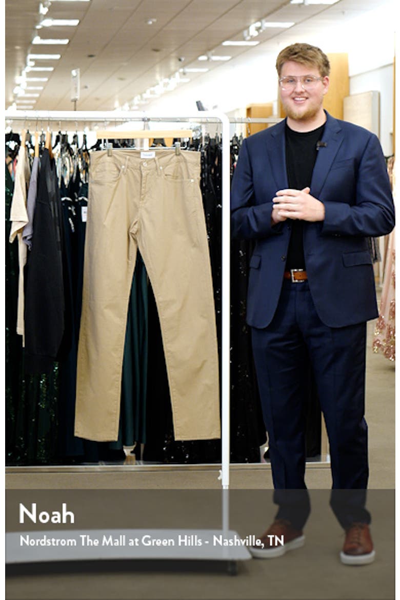 L'Homme Slim Fit Ripstop Stretch Cotton Pants video