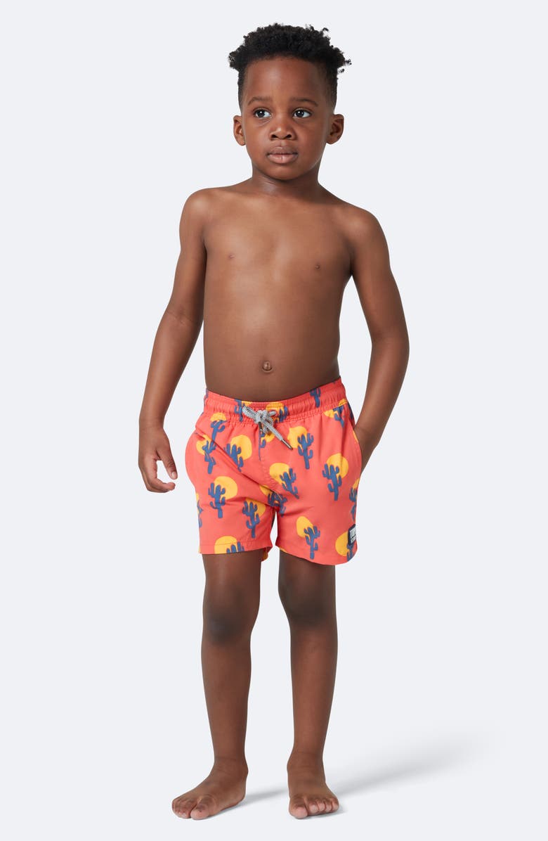 Tom & Teddy Kids' Cactus Swim Trunks, Alternate, color, Deep Rose