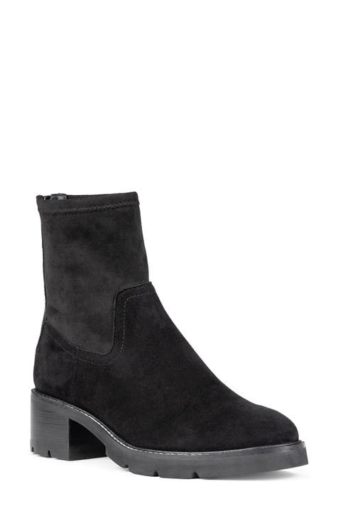 Nordstrom Signature Paolina Western Black Suede Leather selling Bootie 39