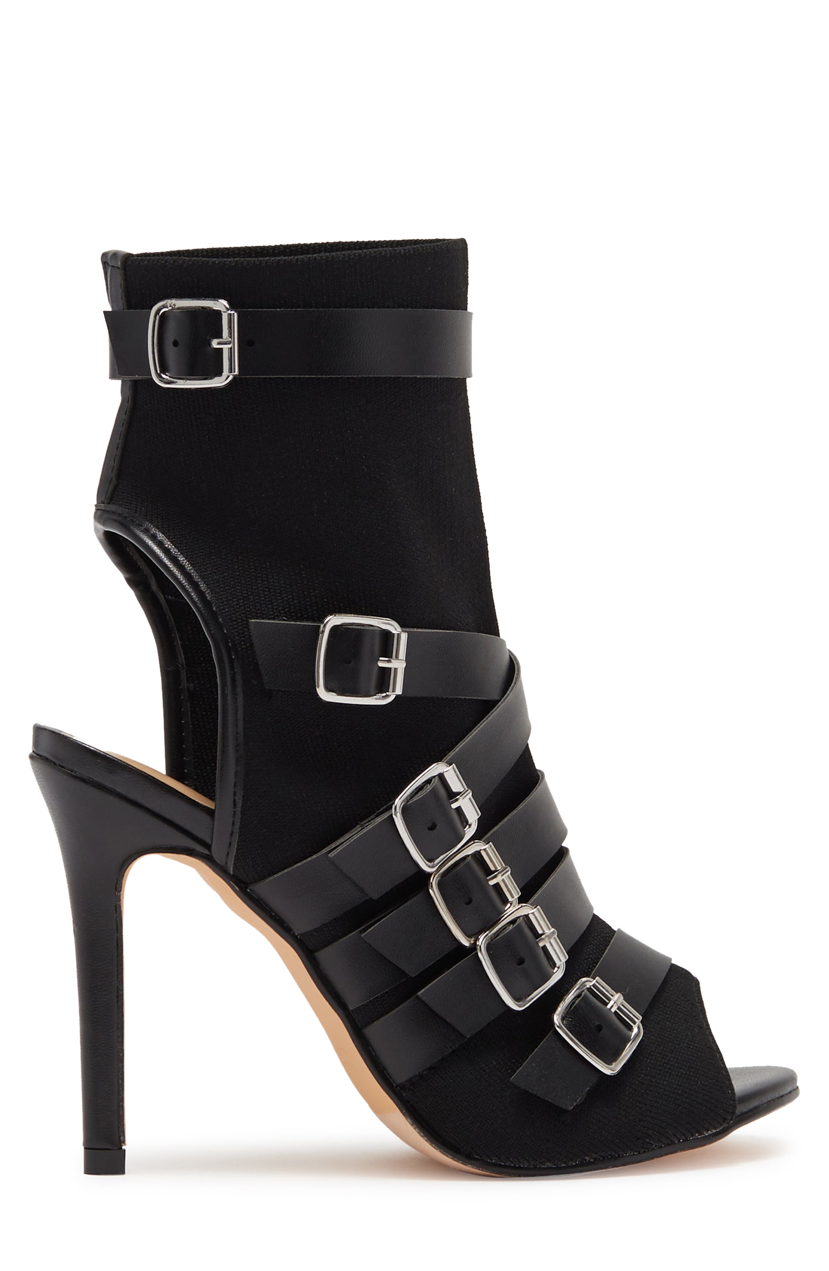 Nicole Miller Open Toe Buckle Bootie, Alternate, color, 