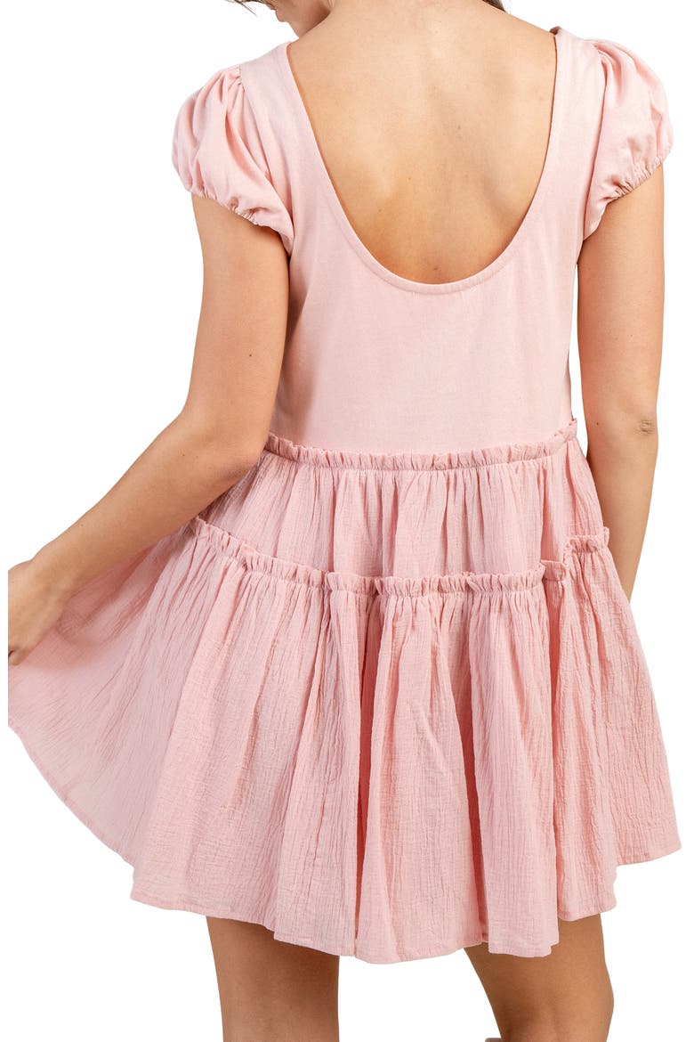 Mixed Media Drop Waist Minidress, Alternate, color, BLUSH