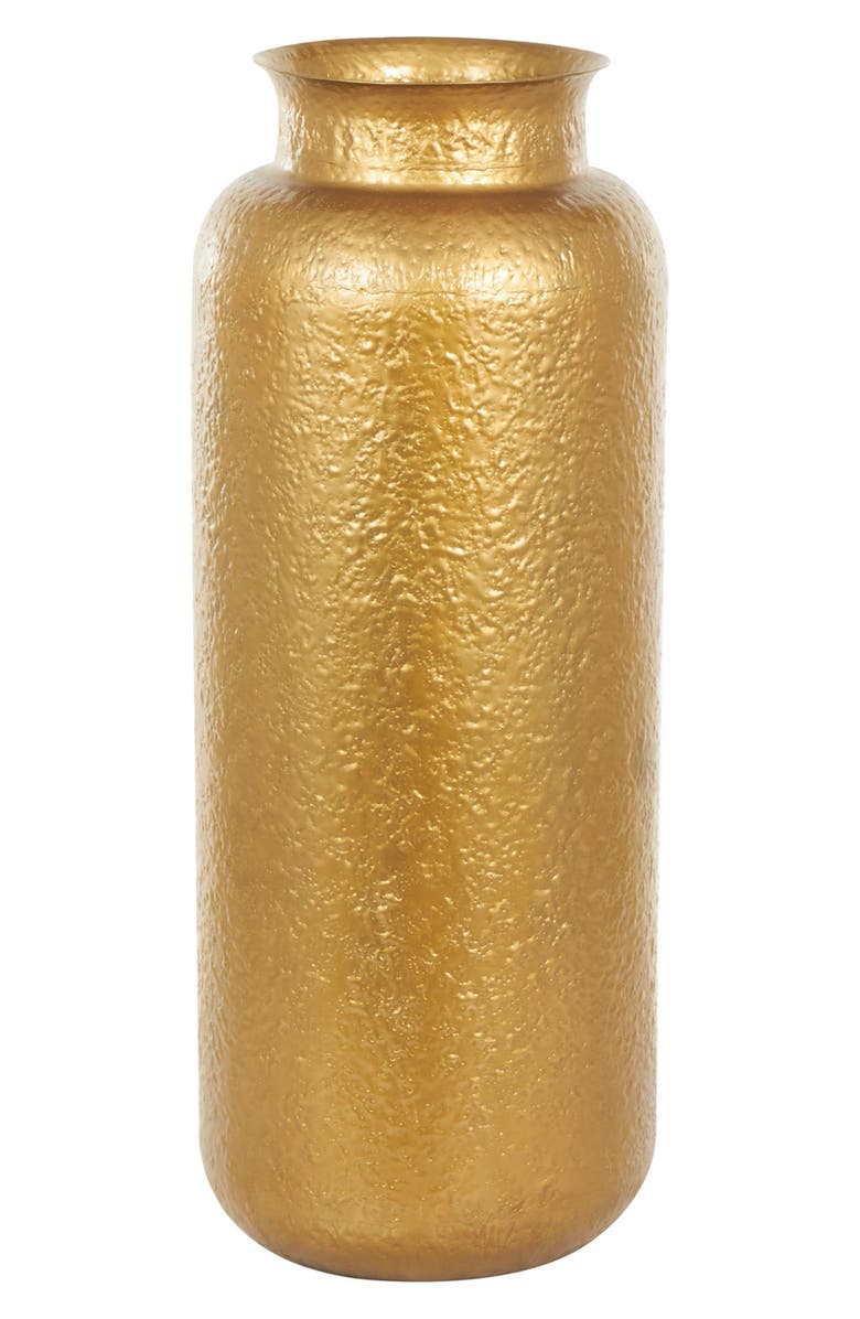 VIVIAN LUNE HOME Metal Vase, Alternate, color, Gold