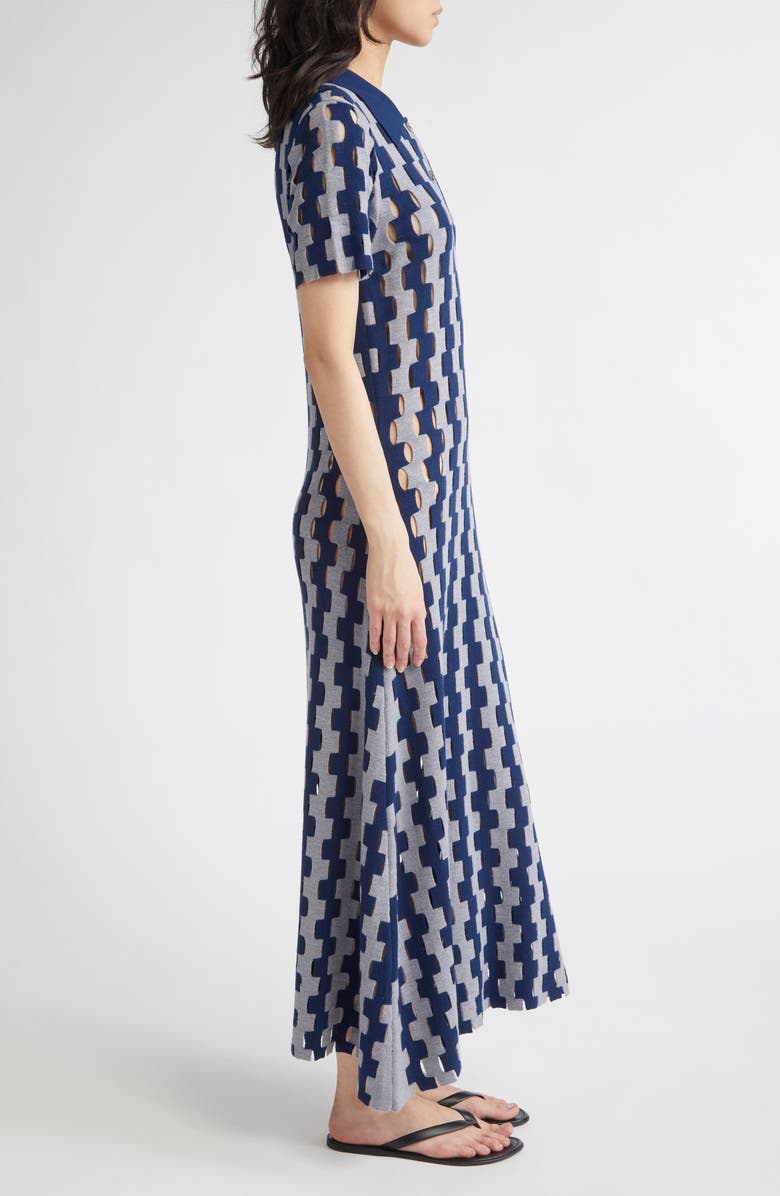 ZANKOV Margerite Puzzle Intarsia Collared Sweater Dress, Alternate, color, 