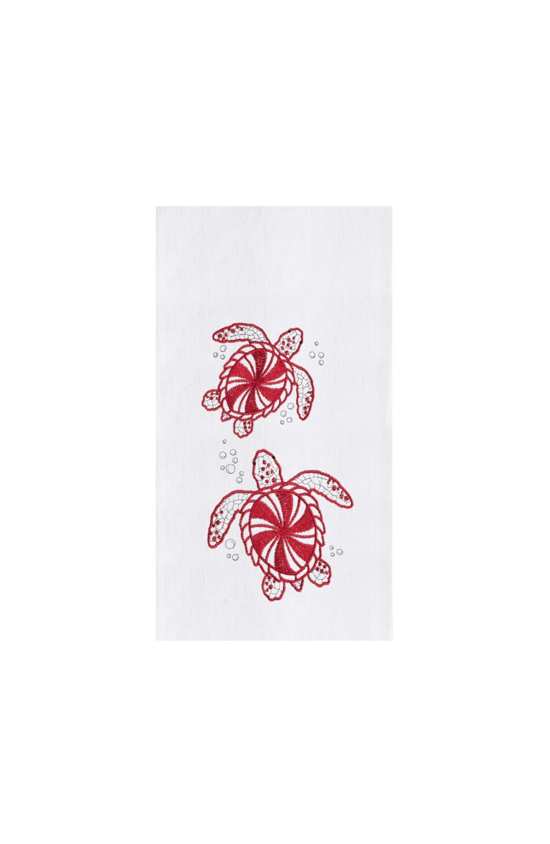 C&F Home Peppermint Turtles Towel, Main, color, Red