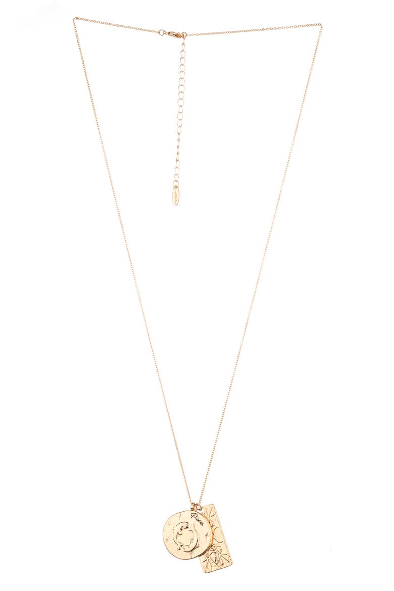 Long Zodiac Charm Necklace, Main, color, PISCES
