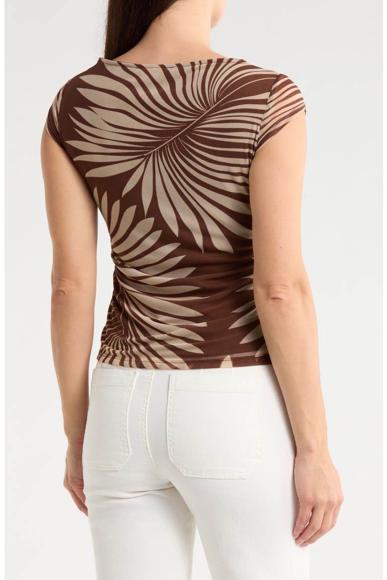Meet You There Cap Sleeve Mesh Top, Alternate, color, HICKORY PALM BROWN