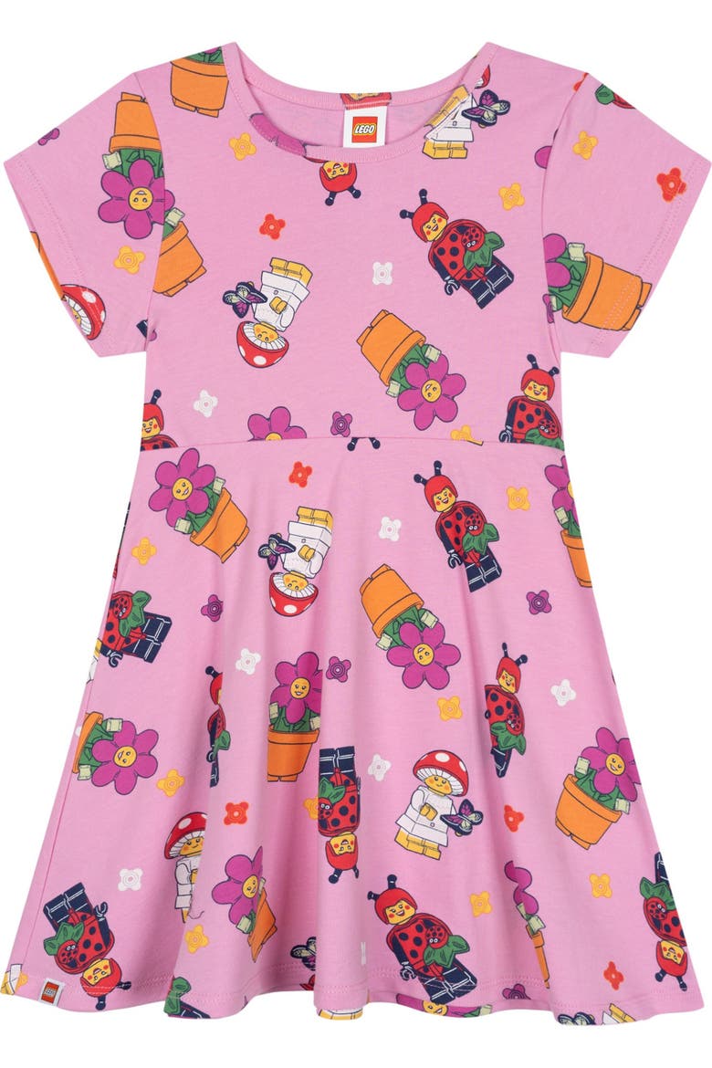 Skater Dress, Main, color, Pink Ladybug Girl