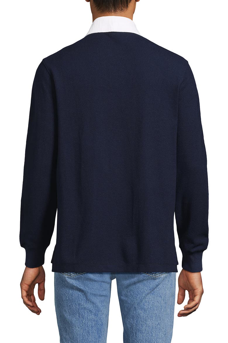 Long Sleeve Honeycomb Pique Rugby, Alternate, color, Radiant Navy
