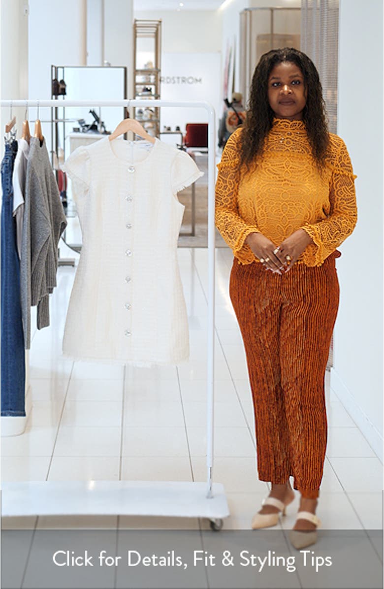 Riello Rhinestone Button Tweed Minidress, sales video thumbnail