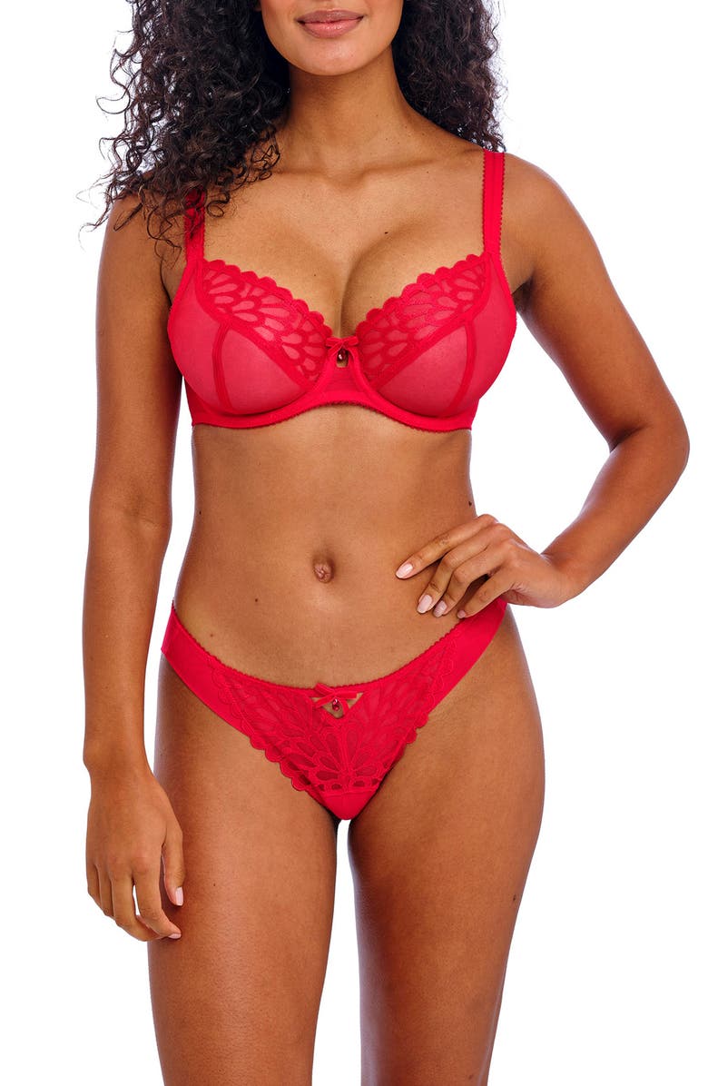 Freya Loveland Underwire Plunge Bra, Alternate, color, Bombshell Chilli Red