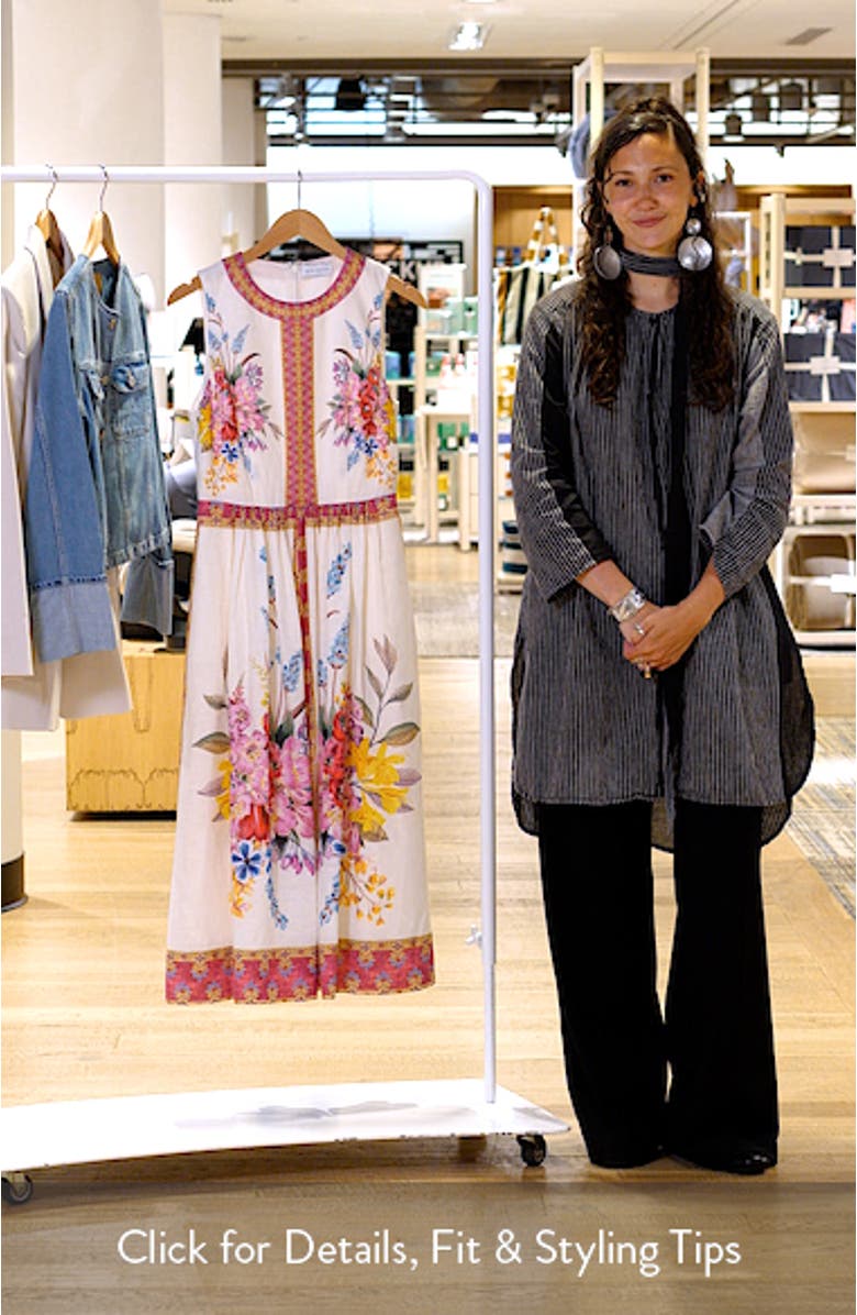 The Scarlette Print Linen Blend Midi Dress The Scarlette Print Linen Blend Midi Dress