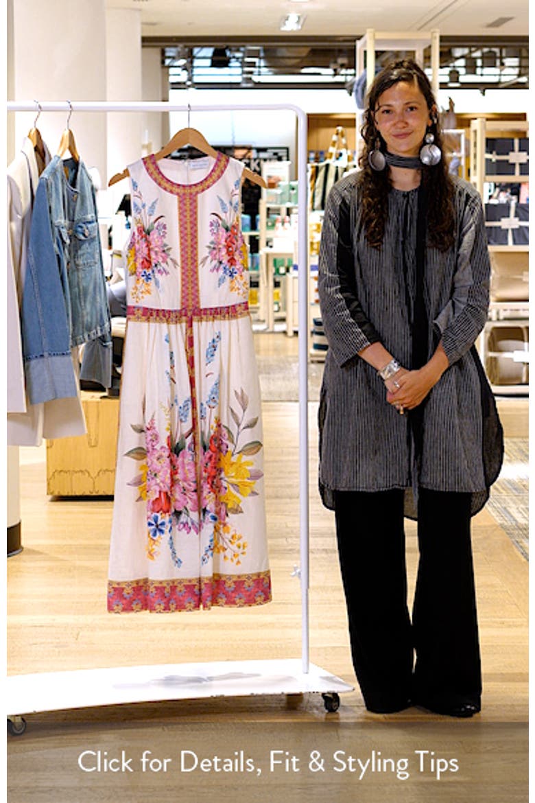 The Scarlette Print Linen Blend Midi Dress video