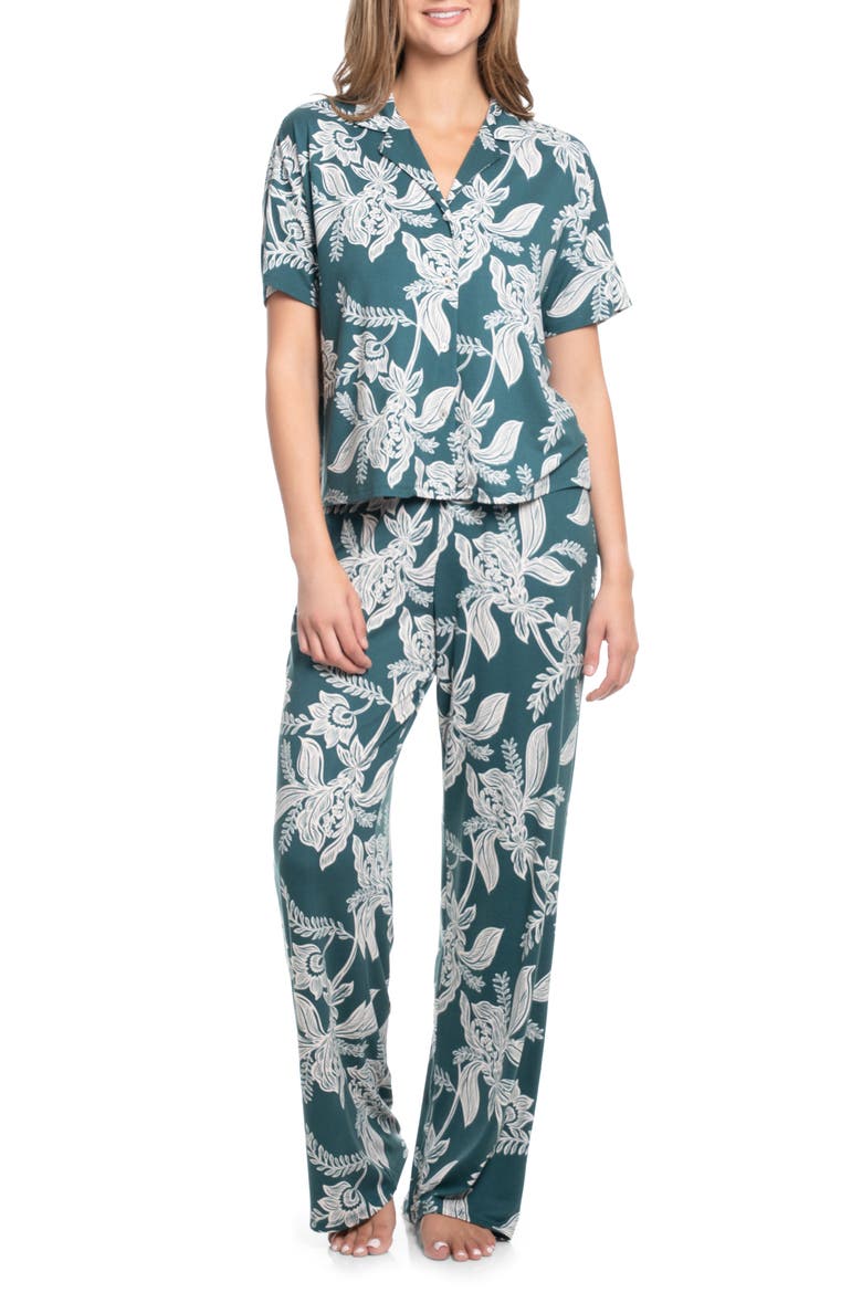 Joanna Print Pajamas, Main, color, TEAL