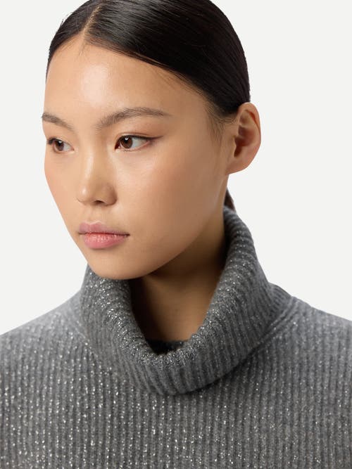 Gobi Cashmere Cashmere Sweater With Detachable Collar In Gray