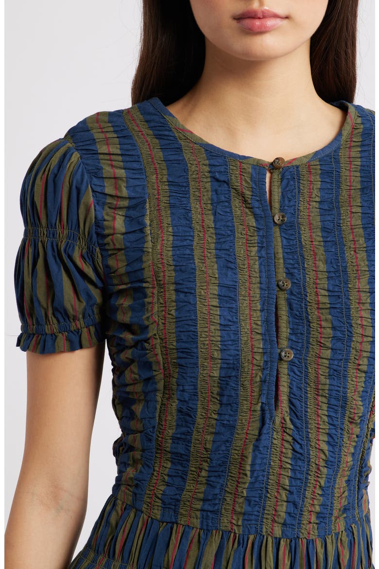 Sienna Stripe Organic Cotton Dress, Alternate, color, BLUE/ GREEN MULTI