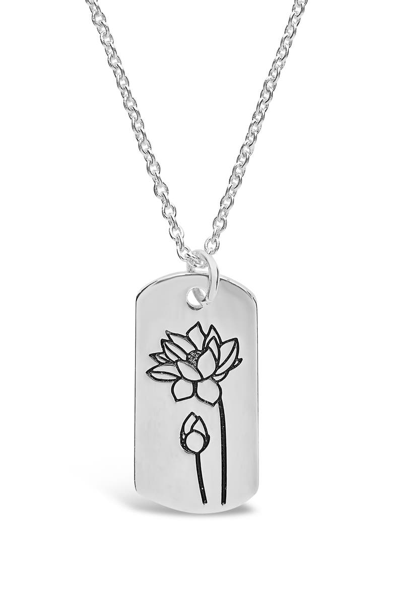 Sterling Forever Birth Flower Pendant Necklace, Alternate, color, Silver/ July