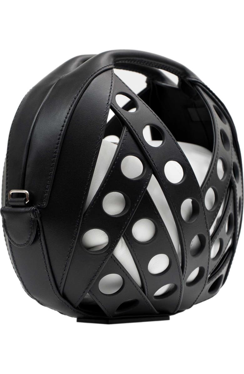 PERRIN PARIS Le Petit Panier Perforé Xbody, Alternate, color, Black/White