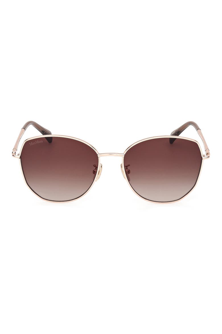 58mm Round Sunglasses, Main, color, GOLD / GRADIENT BROWN