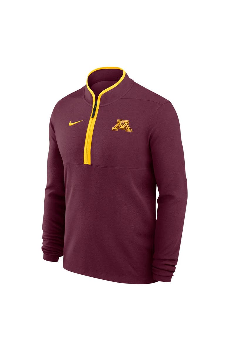Nike Men's Nike Maroon Minnesota Golden Gophers Coaches Courtside Basketball Victory Performance Quarter-Zip Top, Alternate, color, 