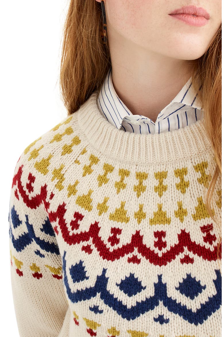 Fair Isle Sweater, Alternate, color, NATURAL MULTI
