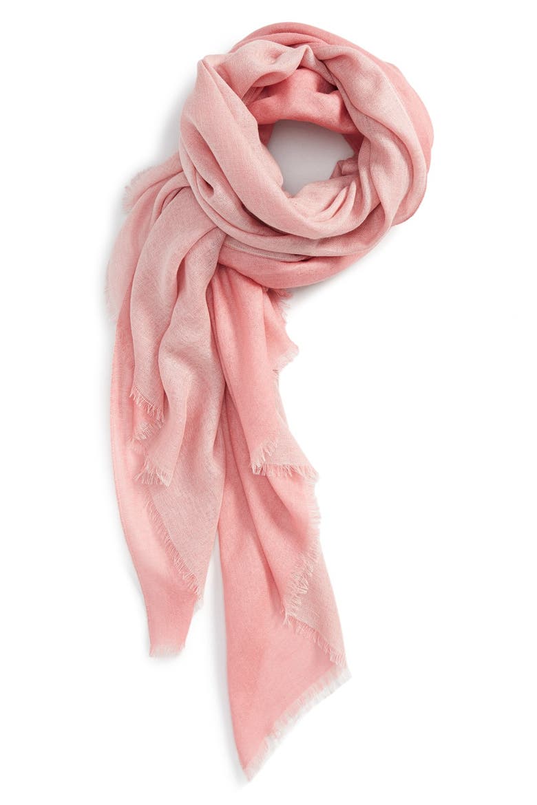 Cashmere & Silk Scarf, Main, color, PINK COMBO