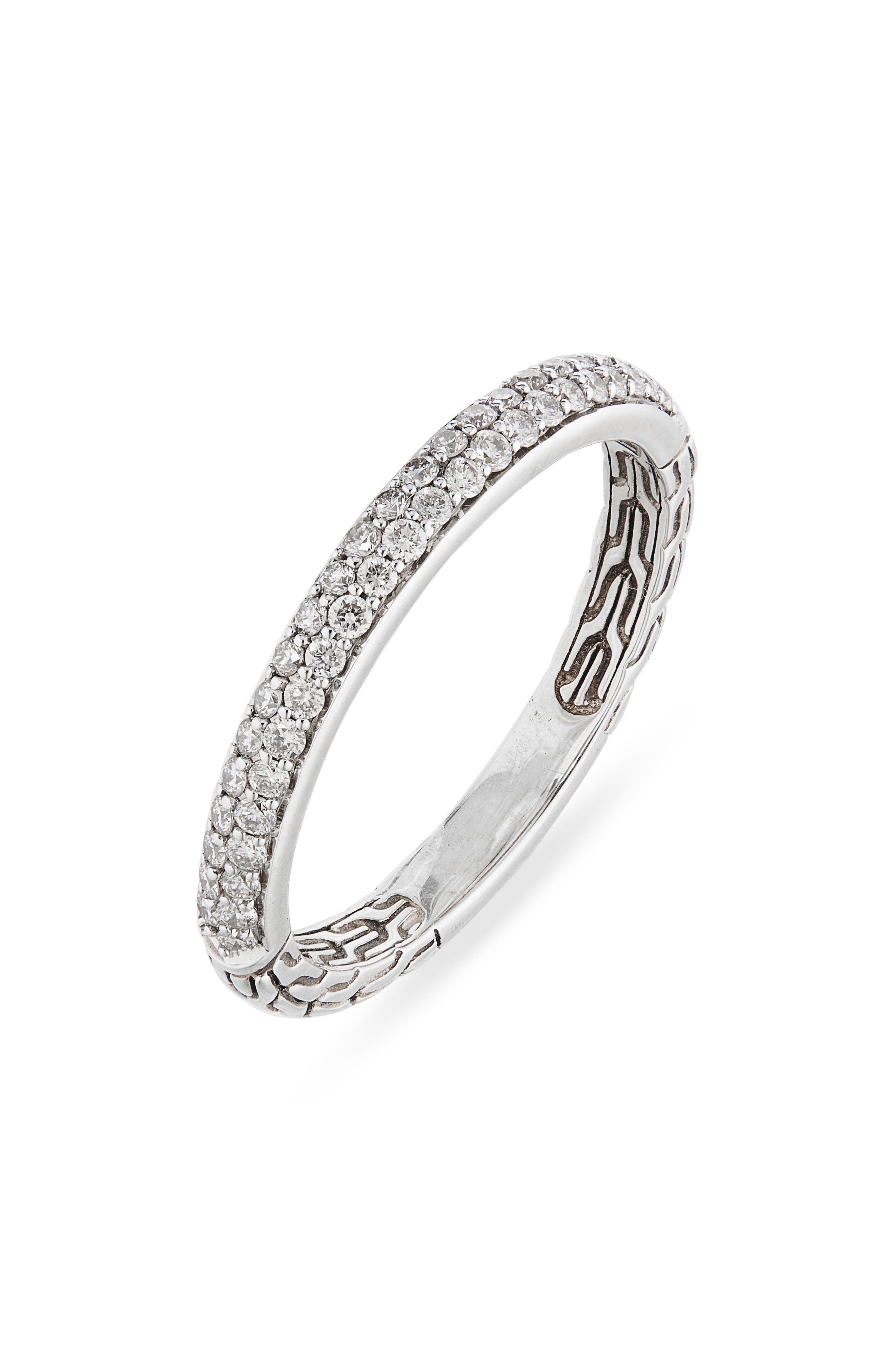 John Hardy JH Essentials Silver Diamond Pavé (0.36ct) 2.5mm Band Ring