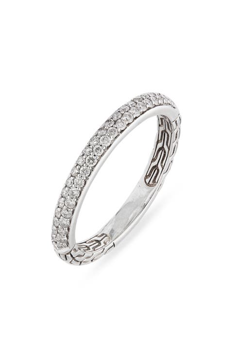 JH Essentials Silver Diamond Pavé (0.36ct) 2.5mm Band Ring