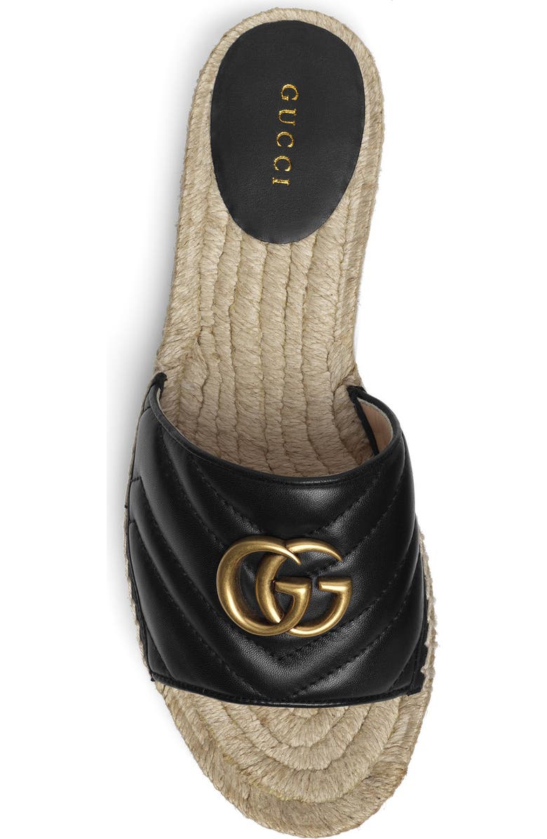Gucci Pilar GG Matelassé Espadrille Slide Sandal, Alternate, color,
