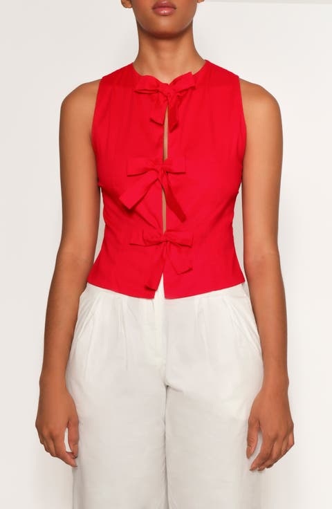 Cliff Tie Dye Cotton Tie Front Top