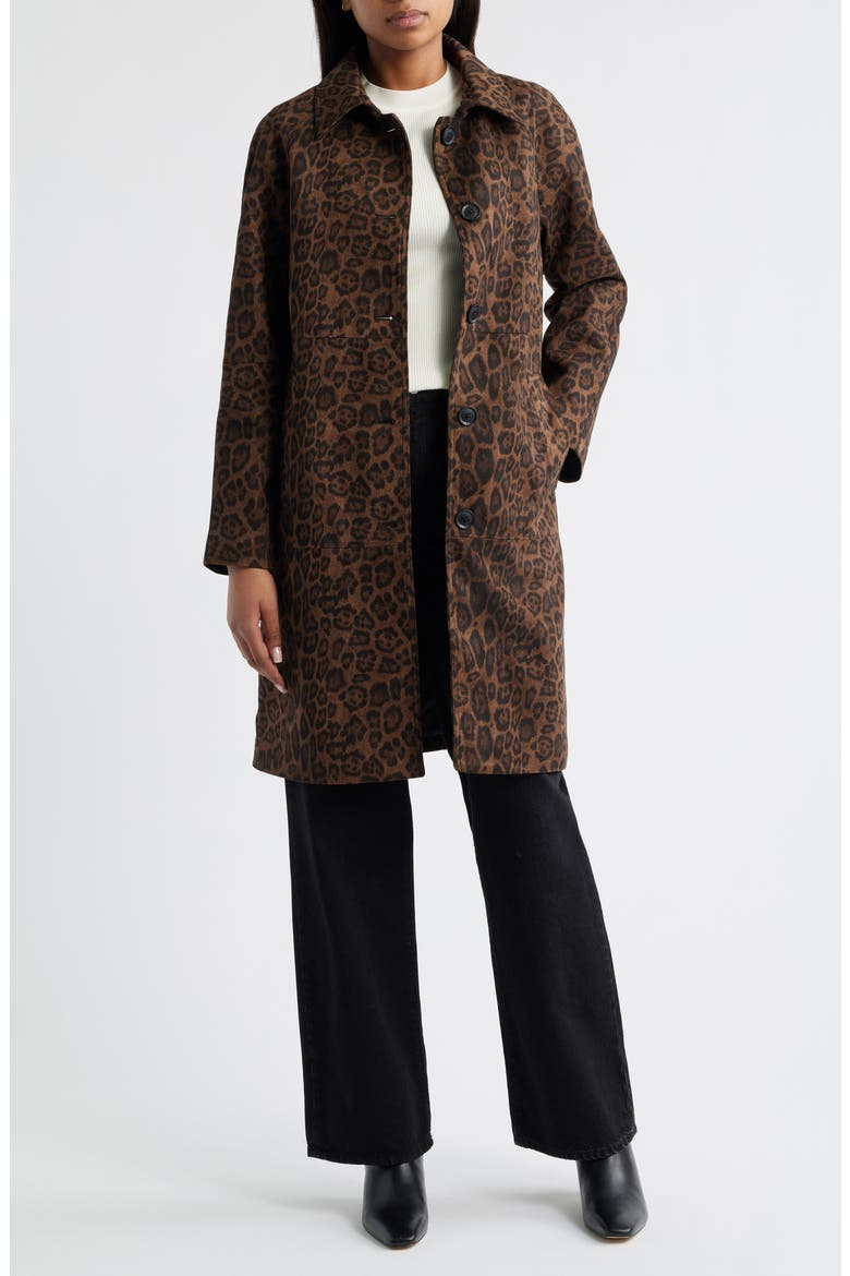 Paneled Faux Suede Coat, Alternate, color, LEOPARD