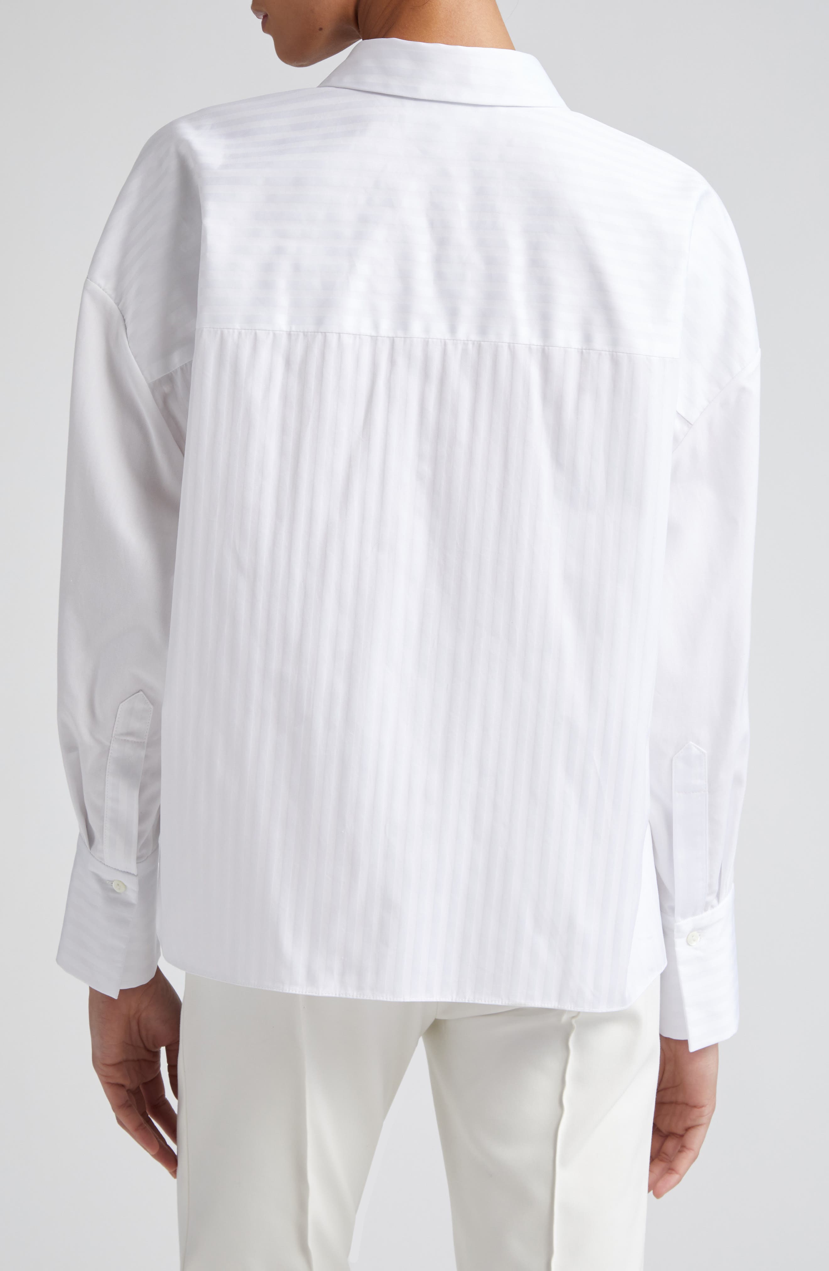 Theo Jacquard Stripe Cotton Button-Up Shirt - image 2