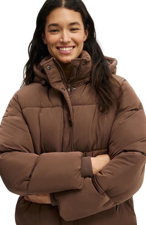 Cotton On Body Active The Mother Puffer Removable Hood Jacket In Brown