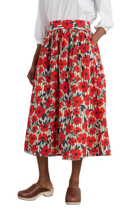 Mevagissey Organic Cotton Midi Skirt