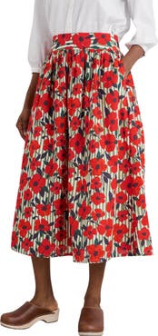 Seasalt Cornwall Mevagissey Organic Cotton Midi Skirt