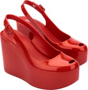 Melissa Groovy Slingback Platform Wedge Pump