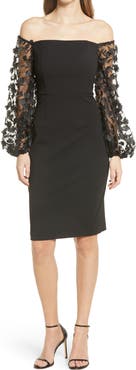 Eliza J Off the Shoulder Balloon Long Sleeve Dress