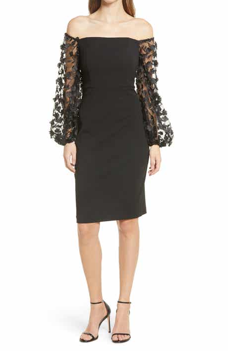 Eliza J Off the Shoulder Balloon Long Sleeve Dress