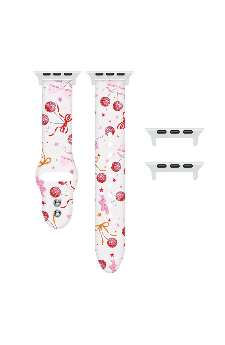 Posh Tech Disco Cherry Silicone Band for Apple Watch + Smartwatch, Alternate, color, Disco Cherry